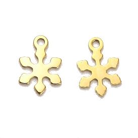 304 Stainless Steel Charms, Snowflake Charms