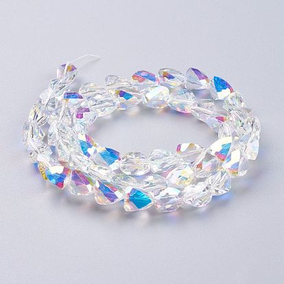 Verre imitation perles de cristal autrichien, triangle facettes