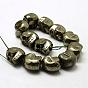 Electroplated Natural Pyrite Beads Strands, Skull, Dyed