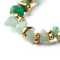 Bracelets extensibles de perles de pierres précieuses mélangées naturelles et synthétiques