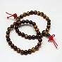 Bouddhiste bijoux de perles de mala bracelets tigre naturel bracelets élastiques des yeux, bracelets de perles de pierres précieuses rondes unisexes