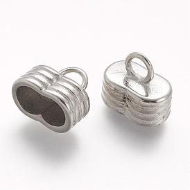 304 Stainless Steel Cord Ends, For Leather Cord Bracelets Making