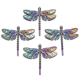 Alliage de couleur arc-en-ciel grands paramètres de strass pendentif, sans cadmium et sans nickel et sans plomb, pendentifs d'automne, libellule