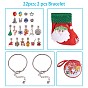 DIY Christmas European Bracelet Making Kit for Kid Gift, Alloy Snake Chain Bracelet Making, Christmas Tree & Snake Large Hole Beads & Pendants
