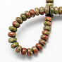 Natural Unakite Stone Beads Strands, Rondelle, 8x5mm, Hole: 1mm, about 60~65pcs/strand, 15.7 inch