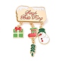 Christmas Enamel Pins for Women, Alloy Brooch for Backpack Clothes, Bell/Deer/Wreath/Snowman
