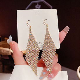 Sparkling Geometric Statement Earrings for Women - Glamorous, Bold and Fashionable Long Danglers