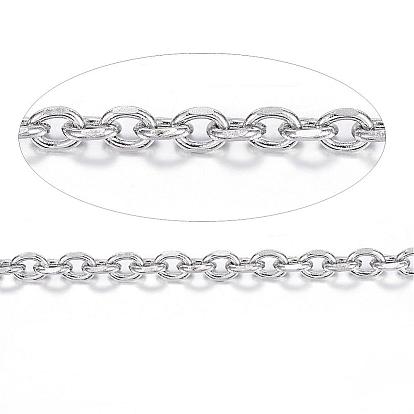 Placage ionique (ip) 304 chaînes porte-câbles en acier inoxydable, chaînes de coupe de diamant, non soudée, facette, avec bobine, ovale