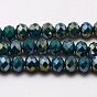 Electroplate Glass Beads Strands, AB Color, Faceted, Rondelle