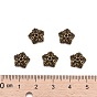 Casquillas de estilo tibetano, sin plomo y cadmio, 5-pétalo, flor, 10x4 mm, agujero: 1 mm