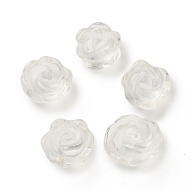 Perlas de cristal de cuarzo natural, flor