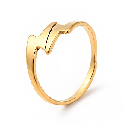 201 anillo de acero inoxidable con forma de rayo para mujer