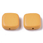 Painted Natural Wood Beads, Square