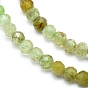 Natural Green Garnet Beads Strands, Andradite Beads, Faceted, Round