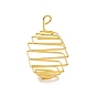 Iron Wire Spiral Bead Cage Pendants, Square Charms