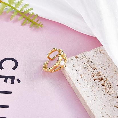 Двойной ряд неправильной геометрической формы кольцо регулируемый штабелируемый культивированный жемчуг открытые кольца мода минималистский двойной круг кольцо для большого пальца ювелирные изделия для женщин