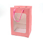 Sacs en papier rectangle, avec poignées en ruban et fenêtres, pour sacs-cadeaux et sacs à provisions