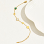 Shell Flower Link Chain Bracelets, Real 18K Gold Plated Stainless Steel Chains Bracelets for Women