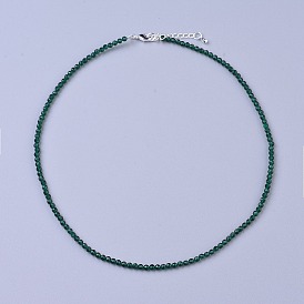 Стекло бисера ожерелья, с латунными карабин-лобстерами , граненый круглый бисер