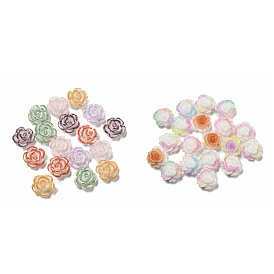 Luminous Opaque Resin Decoden Cabochons, Glow in the Dark Flower with Glitter Powder