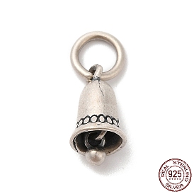 925 Sterling Silver Charms, Bell, with Jump Rings