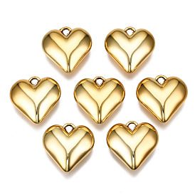 Electroplated CCB Plastic Pendants, Heart