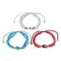 Bracelets multi-supports en perles de verre, bracelet de perles tressées au chalumeau mauvais œil