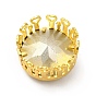 Diamantes de imitación para coser en forma redonda, diamantes de imitación de cristal, accesorios de prendas de vestir, Enlaces multifilares, con fornituras de latón de tono de oro