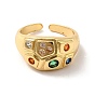 Красочное открытое кольцо-манжета с геометрией кубического циркония, ионное покрытие (ip) латунное широкое кольцо для женщин
