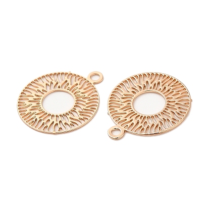 Long-Lasting Plated Brass Filigree Charms, Flat Round Charm