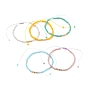 Регулируемые нейлоновые нити плетеные браслеты из бисера, с гранеными стеклянными бусинами и 18 позолоченными латунными бусинами., рондель
