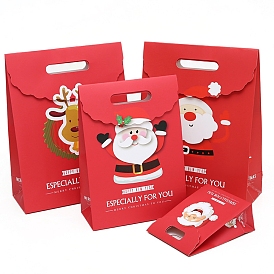 Sacs en papier, sacs-cadeaux, sacs à provisions, pour les sacs de fête de Noël, rectangle