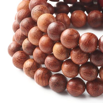 Natural Wood Beads Wrap Bracelets, Four Loops, with Tibetan Style Alloy Guru Beads & Synthetic & Natural Gemstone Beads