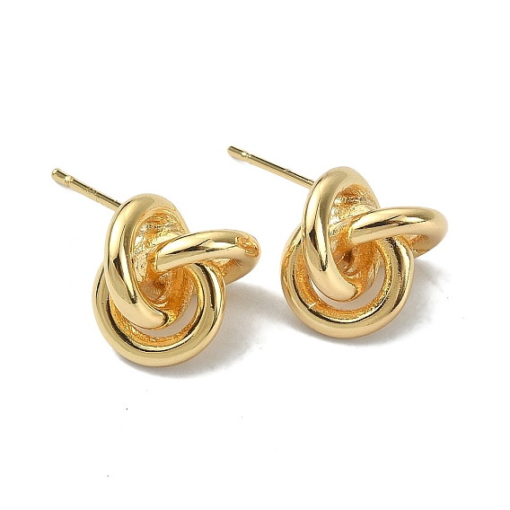 Boucles d'oreilles en laiton avec anneaux imbriqués et nœuds pour femmes