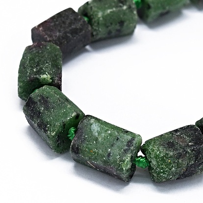 Natural Ruby in Zoisite Beads Strands, Frosted, Nuggets