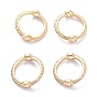 Brass Bead Frames, Long-Lasting Plated, Round Ring