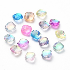 K9 Glass Cabochons, Faceted, Square