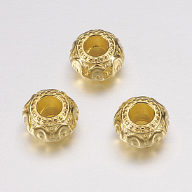 Perles européennes en alliage, sans plomb et sans cadmium, rondelle, 10x6.5~7mm, Trou: 3mm