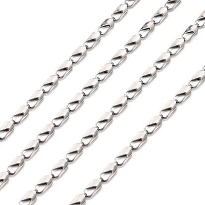 304 cadenas de eslabones de acero inoxidable, soldada, con conector rectángulo, 6x2.5x2 mm