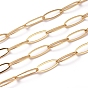 Паяные латунные цепочки для скрепок, Плоско-овальные, тянутые удлиненные кабельные цепи, долговечный, реальный 18 k позолоченный
