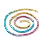 Brins de perles d'hématite synthétiques non magnétiques électrolytiques de couleur arc-en-ciel, rondelle
