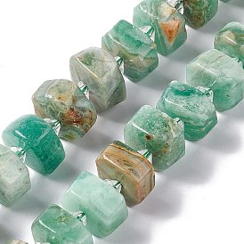 Perles naturelles de quartz brins, facette, plat rond