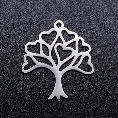 201 Stainless Steel Hollow Pendants, Tree of Life