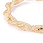 Brazaletes del brazalete de latón plateado de larga duración, con diamantes de imitación de cristal interior,  torcedura