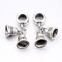 Bell Large Hole Alloy European Dangle Charms, 24mm, Hole: 5mm
