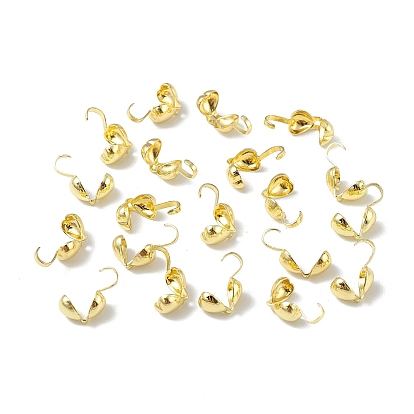 Brass Bead Tips, Calotte Ends, Clamshell Knot Cover, Heart Shape