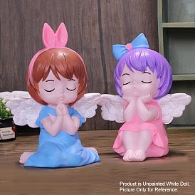 Artisanat de poupée de gypse fille non peinte bricolage, poupées peintes en plâtre pour enfants peinture et dessin fournitures de jouets
