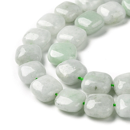 Brins de perles de jade myanmar naturel, carrée