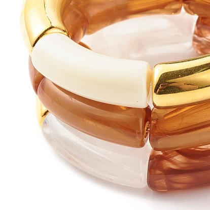 Ensemble de bracelets extensibles en perles de tube acrylique épais pour fille femme