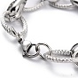 304 Stainless Steel Rope Chain Bracelets, with Lobster Claw Clasps, Textured